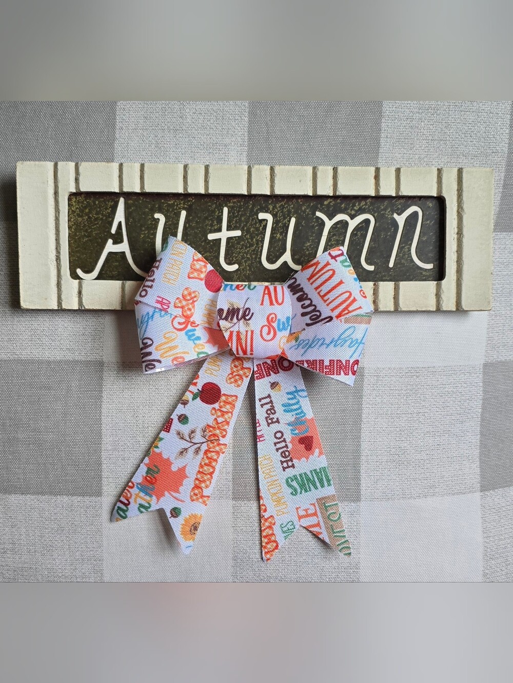 Autumn Sign w/ Fall Bow Decor